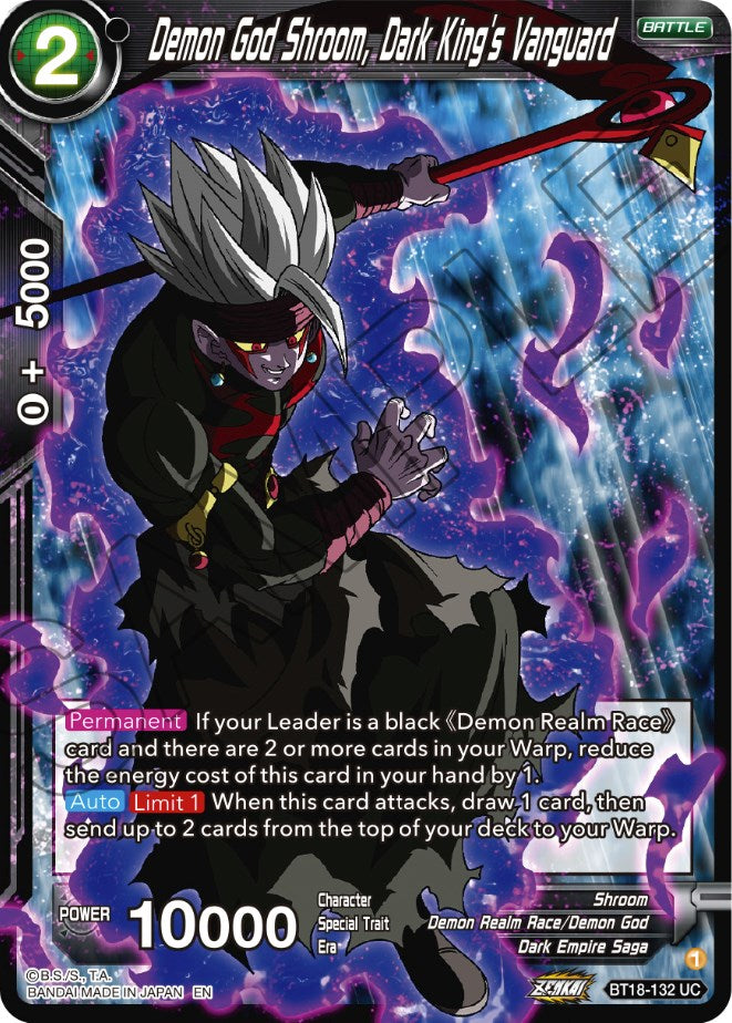 Demon God Shroom, Dark King's Vanguard (BT18-132) [Dawn of the Z-Legends] | Odin's Place