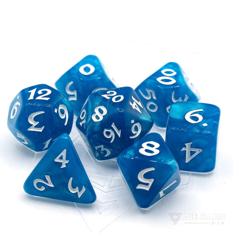 Die Hard Dice Elessia Wish Song w White Poly 7 Set | Odin's Place