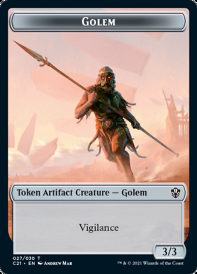 Golem (027) // Thopter Double-Sided Token [Commander 2021 Tokens] | Odin's Place