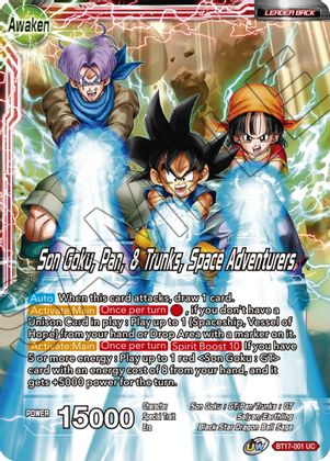 Son Goku // Son Goku, Pan, and Trunks, Space Adventurers (BT17-001) [Ultimate Squad] | Odin's Place