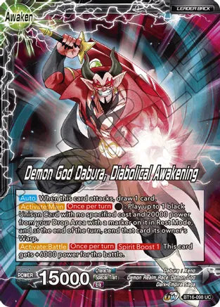 Dabura // Demon God Dabura, Diabolical Awakening (BT16-098) [Realm of the Gods] | Odin's Place