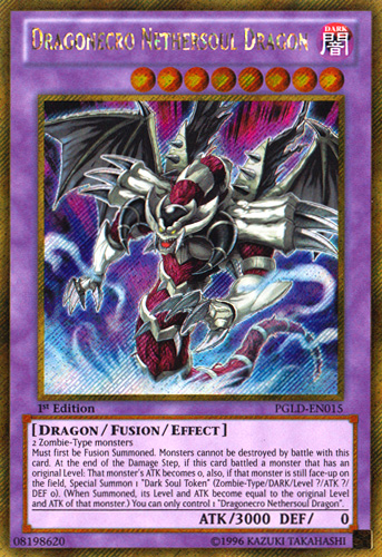 Dragonecro Nethersoul Dragon [PGLD-EN015] Gold Secret Rare | Odin's Place