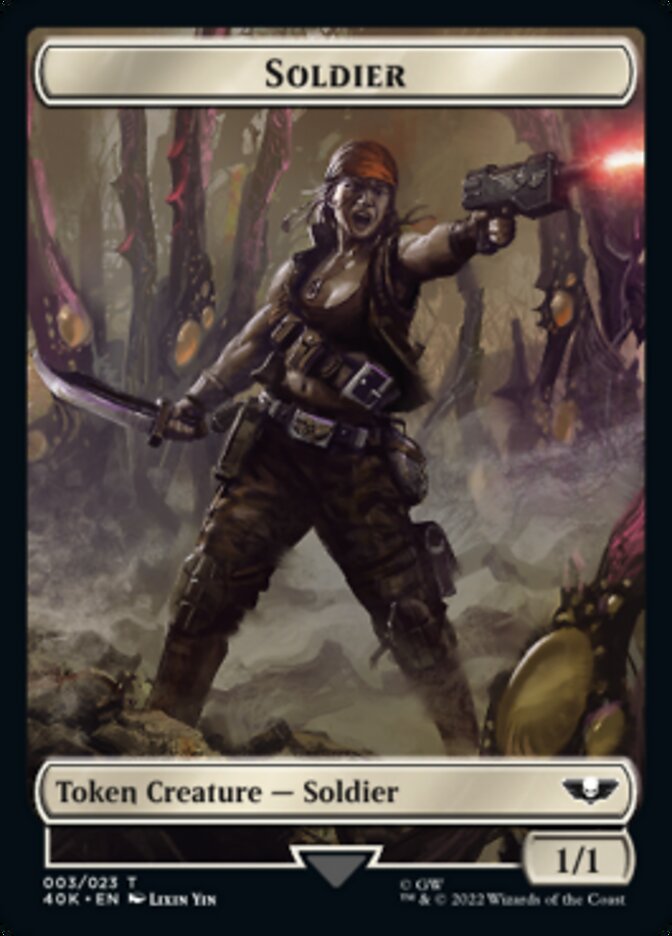 Soldier (003) // Ultramarines Honour Guard Double-Sided Token (Surge Foil) [Warhammer 40,000 Tokens] | Odin's Place