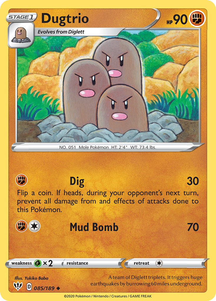Dugtrio (085/189) [Sword & Shield: Darkness Ablaze] | Odin's Place