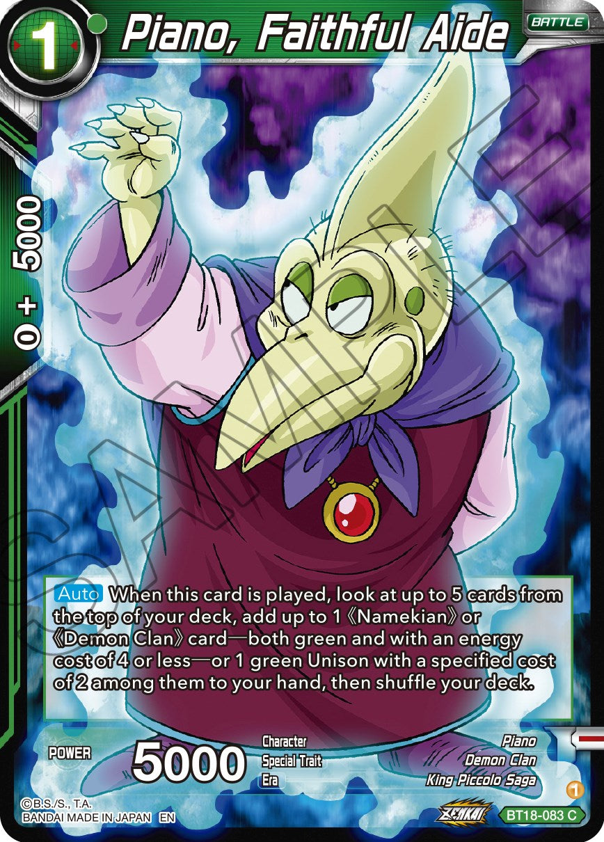 Piano, Faithful Aide (BT18-083) [Dawn of the Z-Legends] | Odin's Place