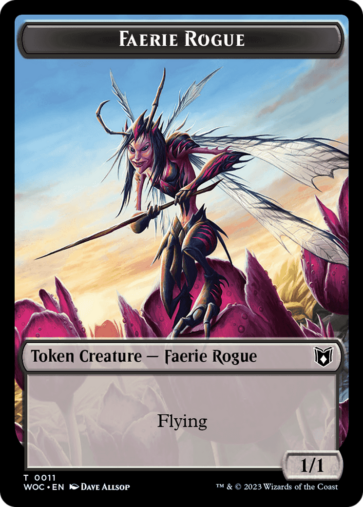 Faerie Rogue // Pirate (0011) Double-Sided Token [Wilds of Eldraine Commander Tokens] | Odin's Place