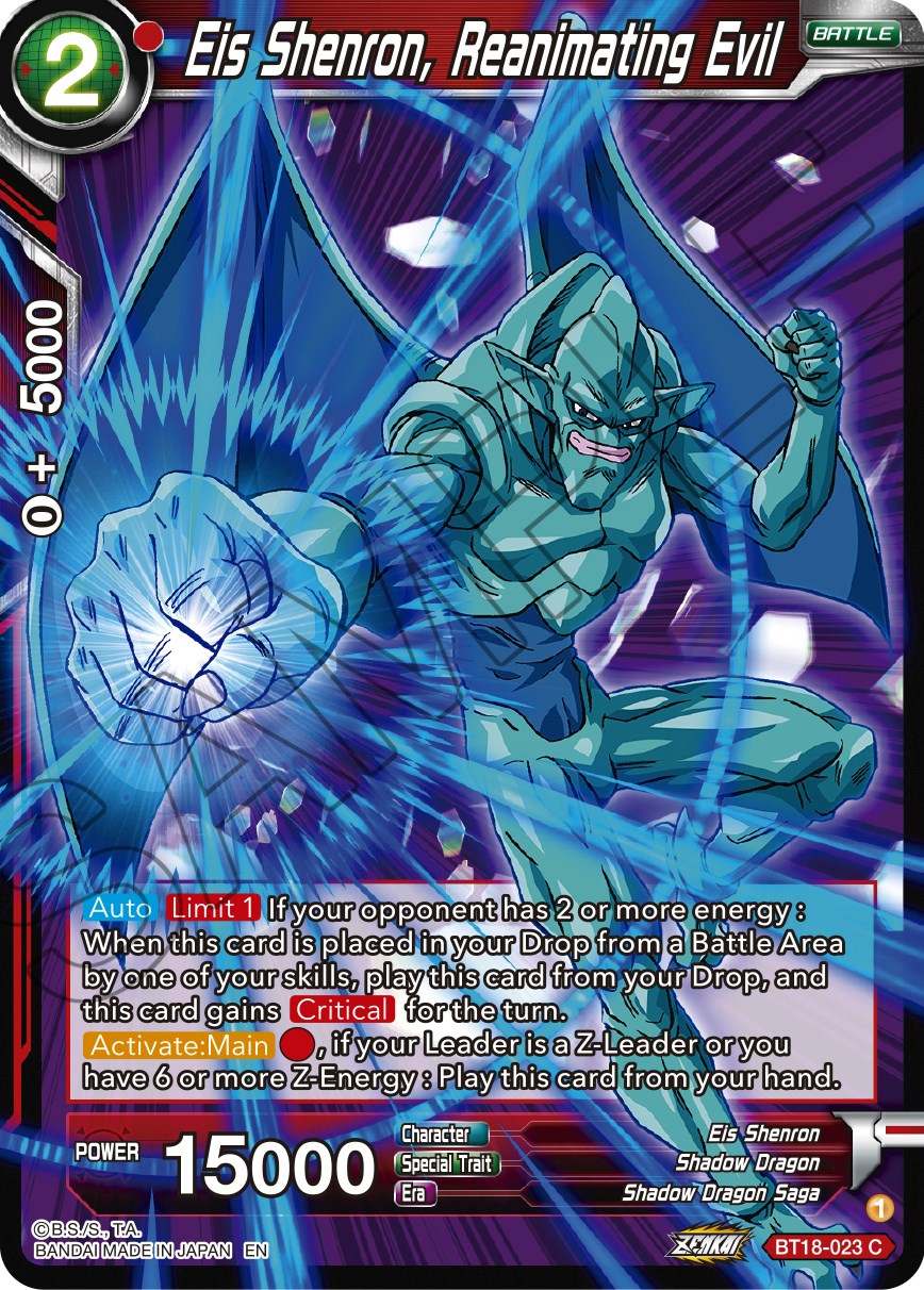 Eis Shenron, Reanimating Evil (BT18-023) [Dawn of the Z-Legends] | Odin's Place