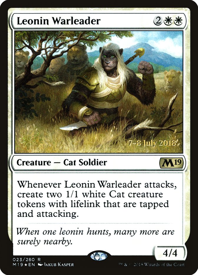 Leonin Warleader (23) [Core Set 2019 Prerelease Promos] | Odin's Place