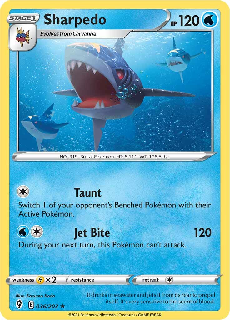 Sharpedo (036/203) [Sword & Shield: Evolving Skies] | Odin's Place