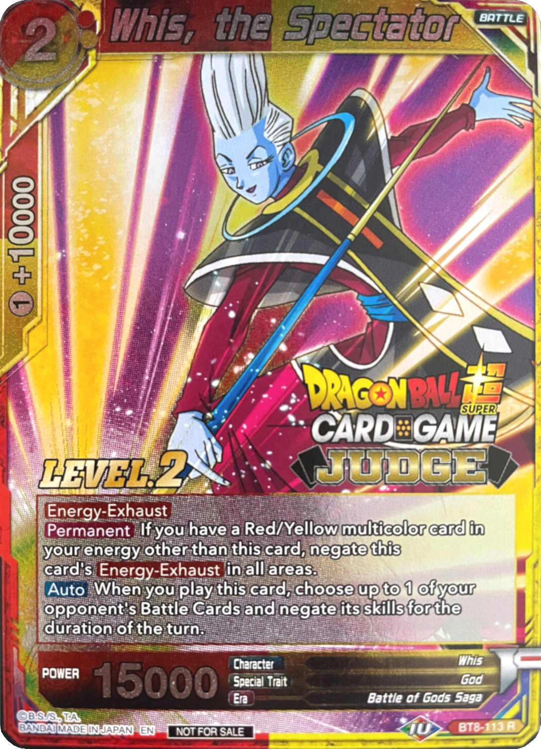 Whis, the Spectator (Level 2) (BT8-113) [Judge Promotion Cards] | Odin's Place