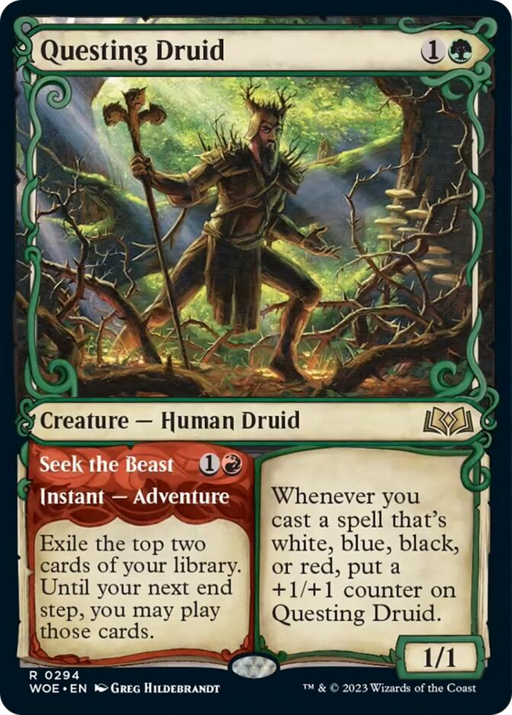 Questing Druid // Seek the Beast (Showcase) [Wilds of Eldraine] | Odin's Place