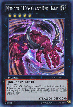 Number C106: Giant Red Hand [DRLG-EN049] Super Rare | Odin's Place
