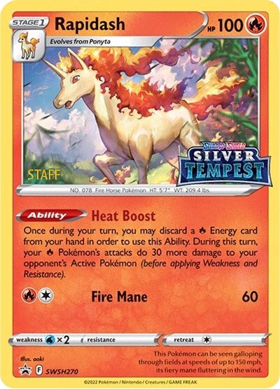 Rapidash (SWSH270) (Prerelease) (Staff) [Sword & Shield: Black Star Promos] | Odin's Place