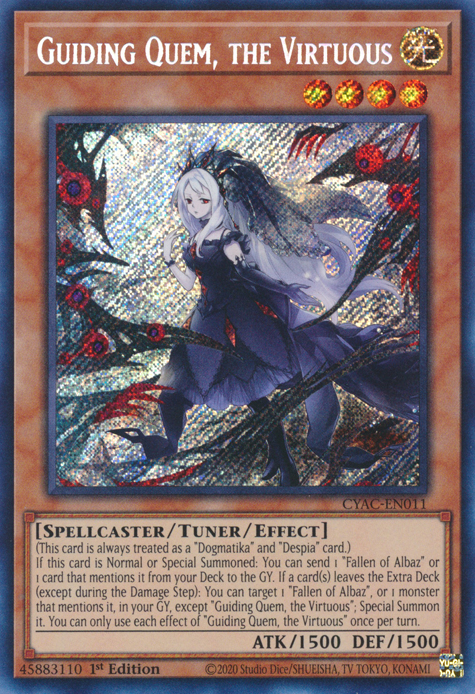 Guiding Quem, the Virtuous [CYAC-EN011] Secret Rare | Odin's Place