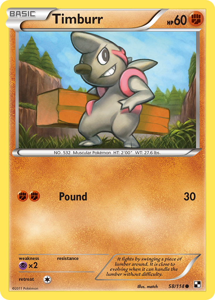 Timburr (58/114) [Black & White: Base Set] | Odin's Place