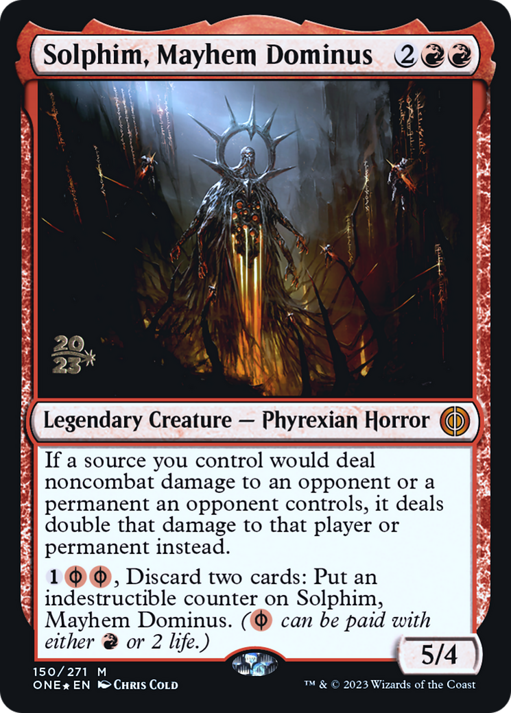 Solphim, Mayhem Dominus [Phyrexia: All Will Be One Prerelease Promos] | Odin's Place