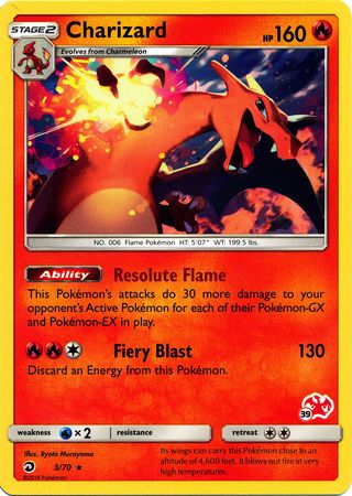 Charizard (3/70) (Charizard Stamp #39) [Battle Academy 2020] | Odin's Place