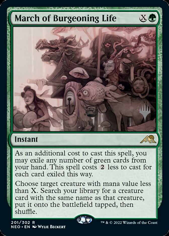 March of Burgeoning Life (Promo Pack) [Kamigawa: Neon Dynasty Promos] | Odin's Place