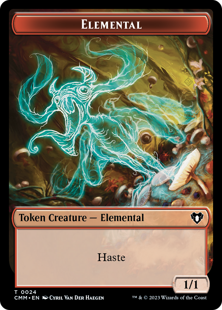 Elemental (0024) // Dwarf Berserker Double-Sided Token [Commander Masters Tokens] | Odin's Place