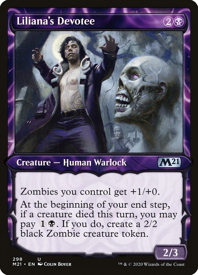 Liliana's Devotee (Showcase) [Core Set 2021] | Odin's Place