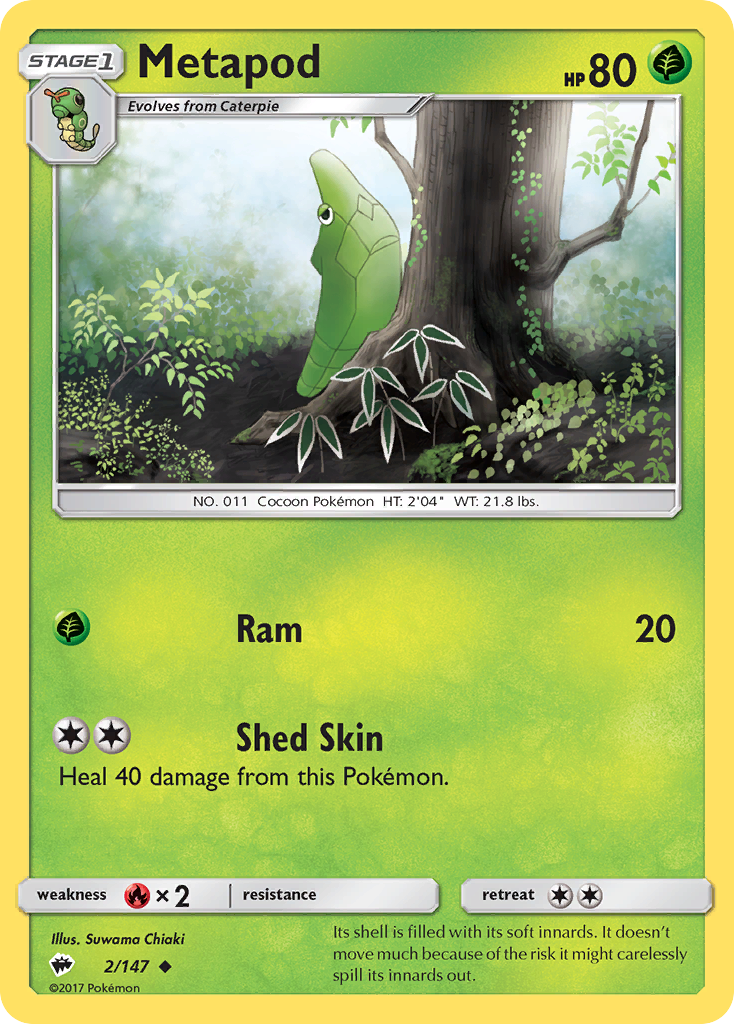 Metapod (2/147) [Sun & Moon: Burning Shadows] | Odin's Place