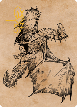 Ancient Bronze Dragon Art Card (58) (Gold-Stamped Signature) [Commander Legends: Battle for Baldur's Gate Art Series] | Odin's Place