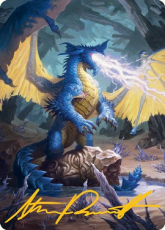 Blue Dragon Art Card (Gold-Stamped Signature) [Dungeons & Dragons: Adventures in the Forgotten Realms Art Series] | Odin's Place