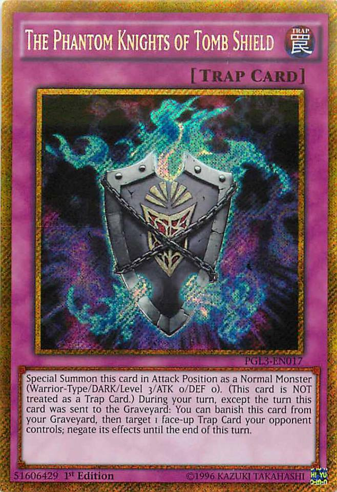 The Phantom Knights of Tomb Shield [PGL3-EN017] Gold Secret Rare | Odin's Place