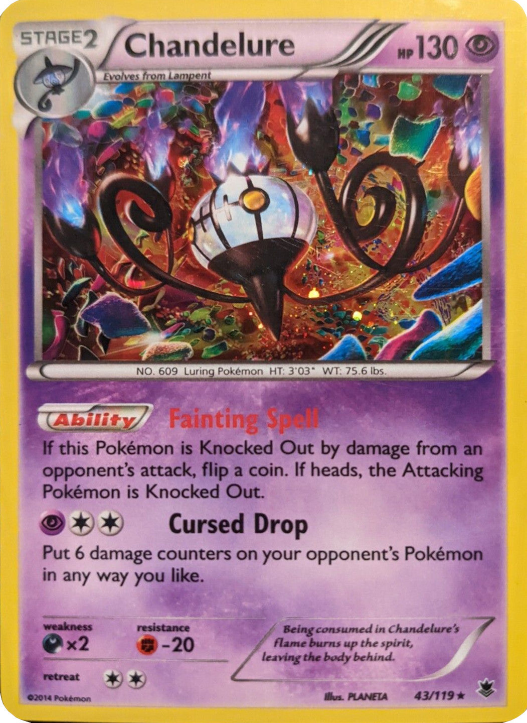 Chandelure (43/119) (Cosmos Holo) [XY: Phantom Forces] | Odin's Place