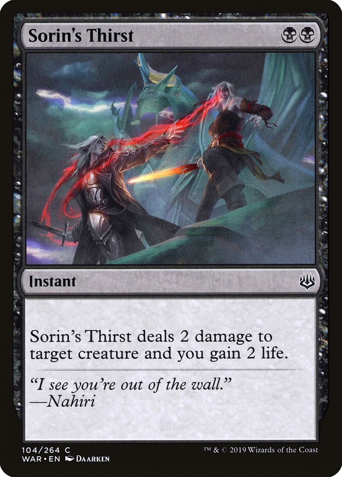 Sorin's Thirst (104) [War of the Spark] | Odin's Place