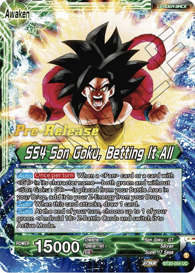 Son Goku // SS4 Son Goku, Betting It All (BT20-054) [Power Absorbed Prerelease Promos] | Odin's Place