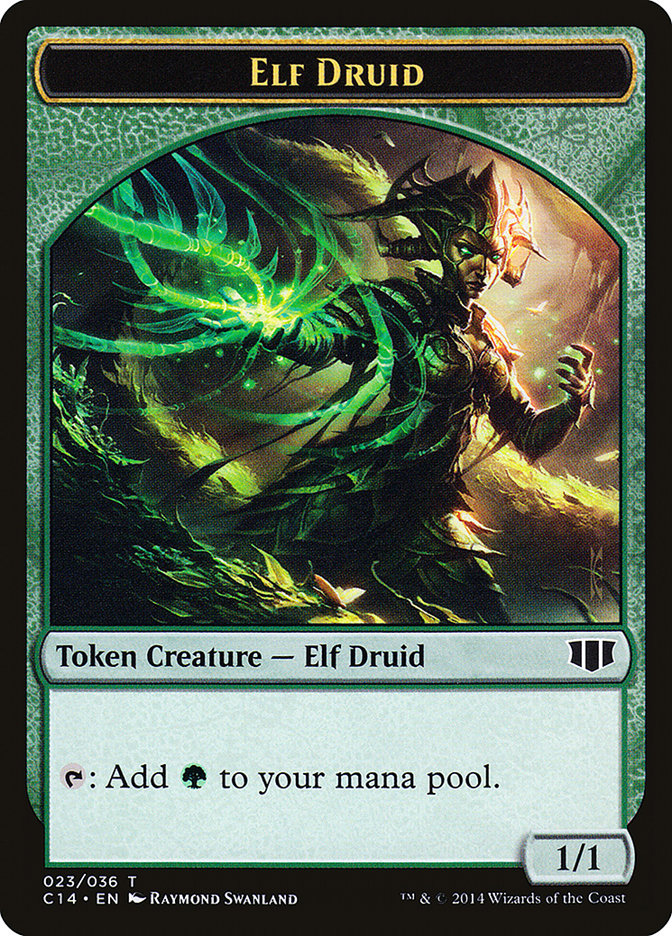 Elf Druid // Beast (020/036) Double-Sided Token [Commander 2014 Tokens] | Odin's Place