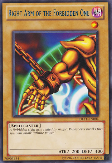Right Arm of the Forbidden One (Blue) [DL11-EN004] Rare | Odin's Place