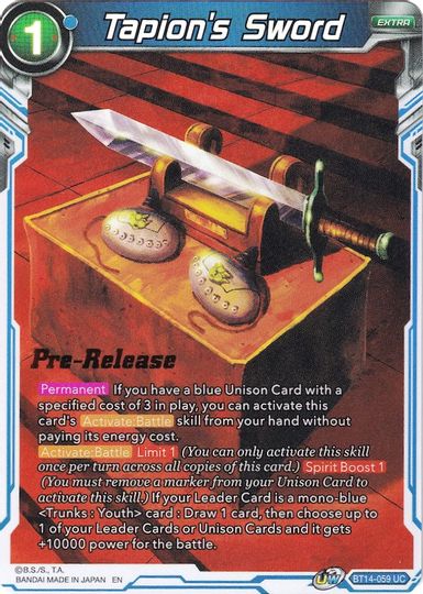 Tapion's Sword (BT14-059) [Cross Spirits Prerelease Promos] | Odin's Place