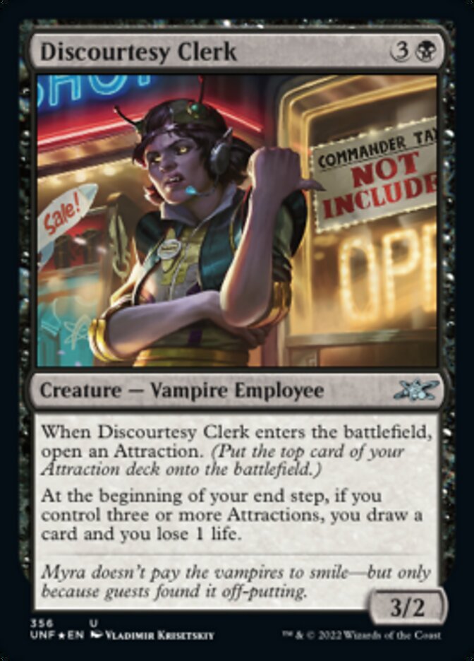 Discourtesy Clerk (Galaxy Foil) [Unfinity] | Odin's Place