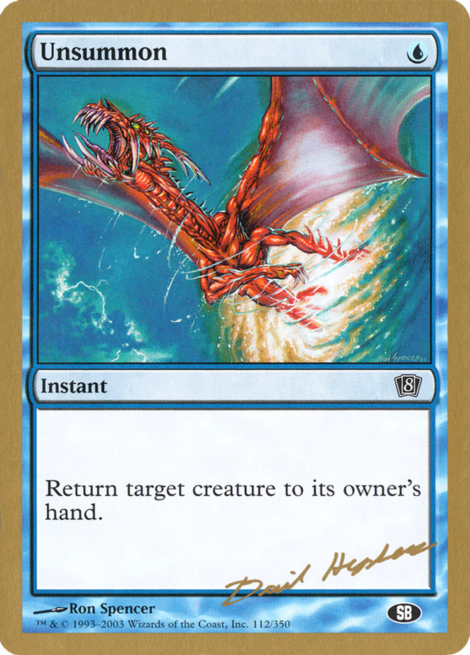 Unsummon (Dave Humpherys) (SB) [World Championship Decks 2003] | Odin's Place