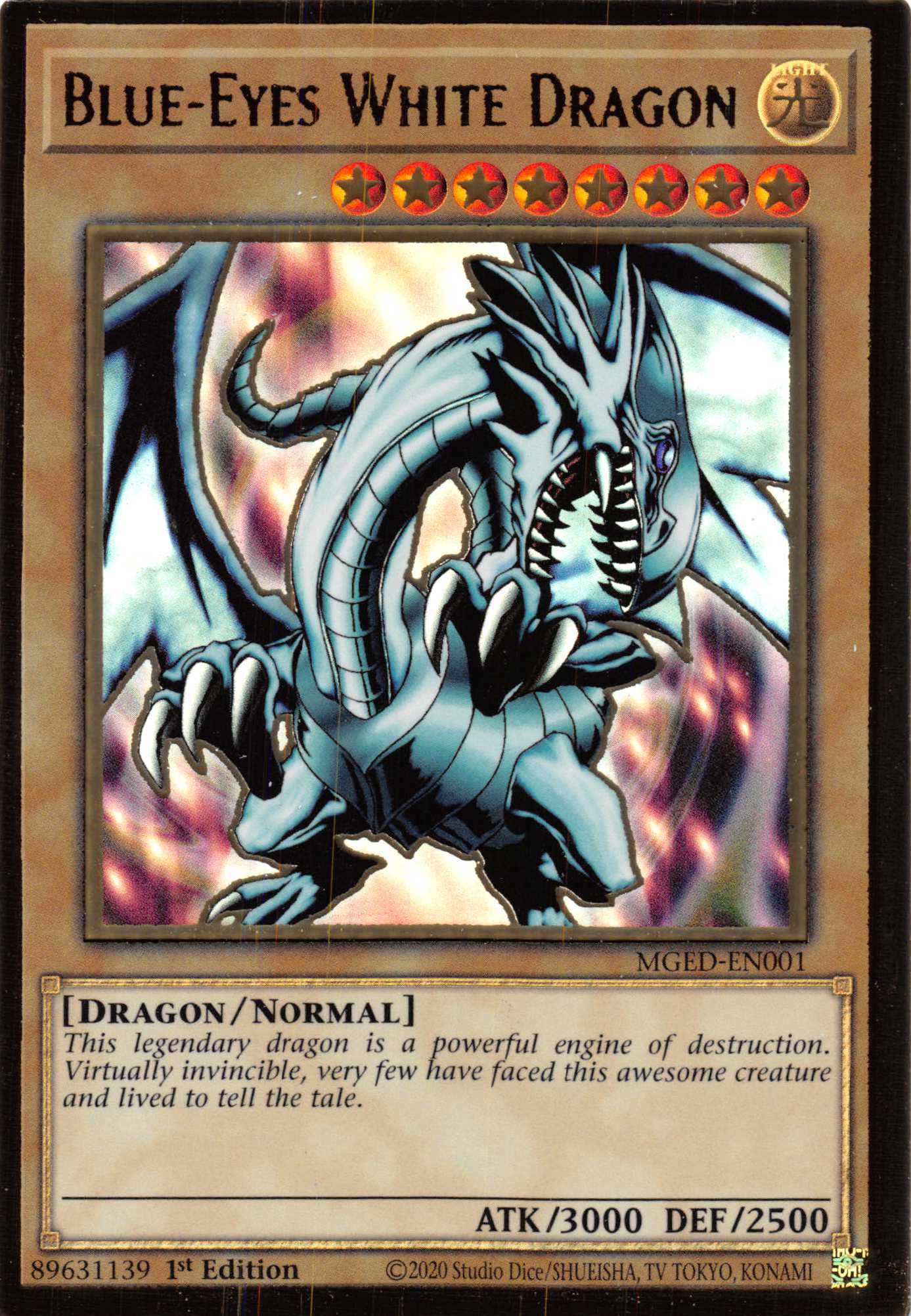 Blue-Eyes White Dragon (Alternate Art) [MGED-EN001] Gold Rare | Odin's Place