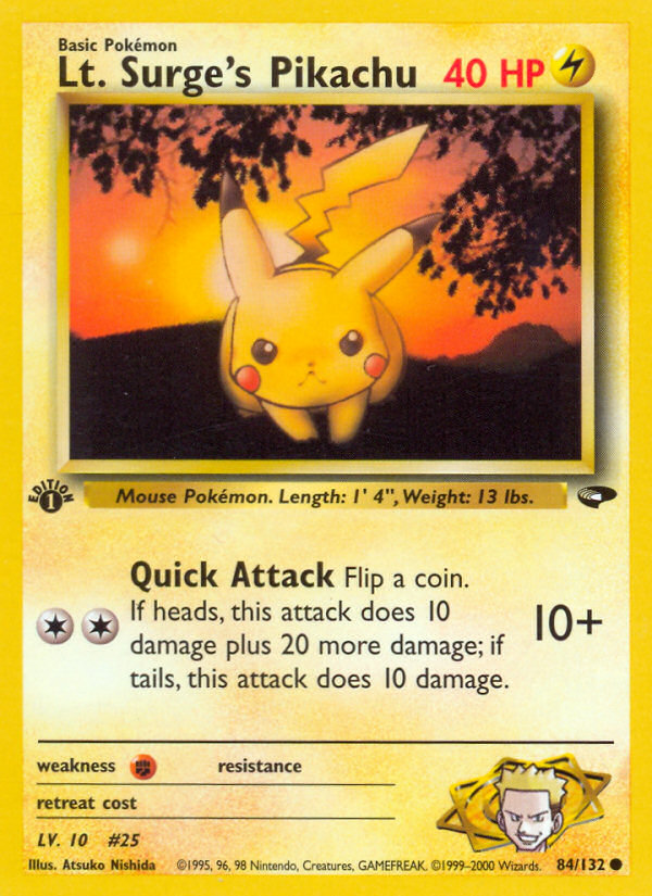 Lt. Surge's Pikachu (84/132) [Gym Challenge 1st Edition] | Odin's Place