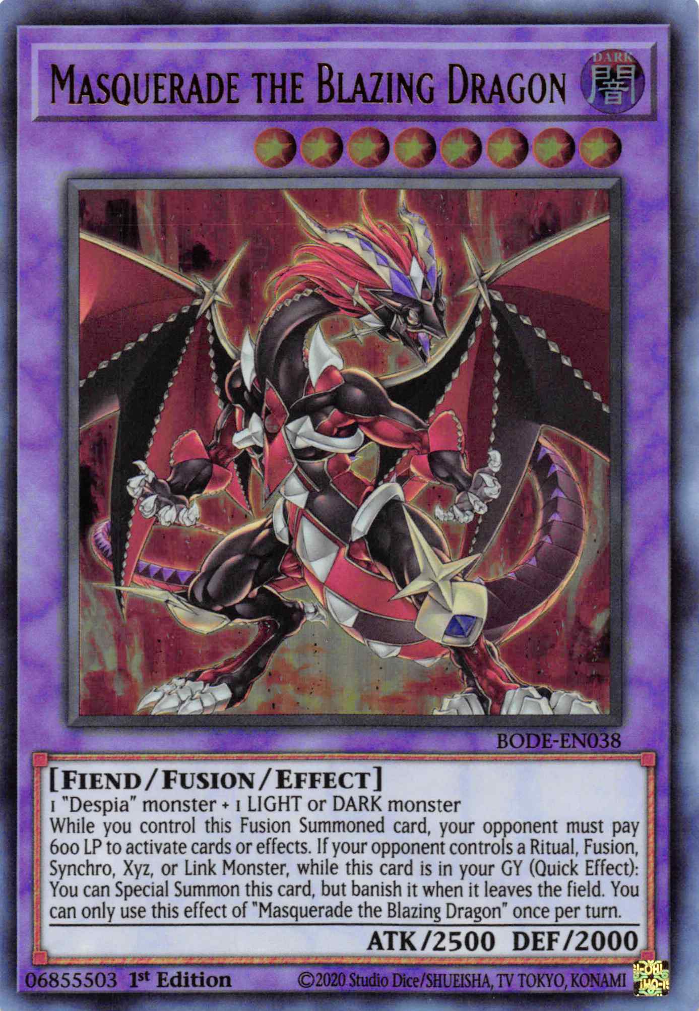 Masquerade the Blazing Dragon [BODE-EN038] Ultra Rare | Odin's Place
