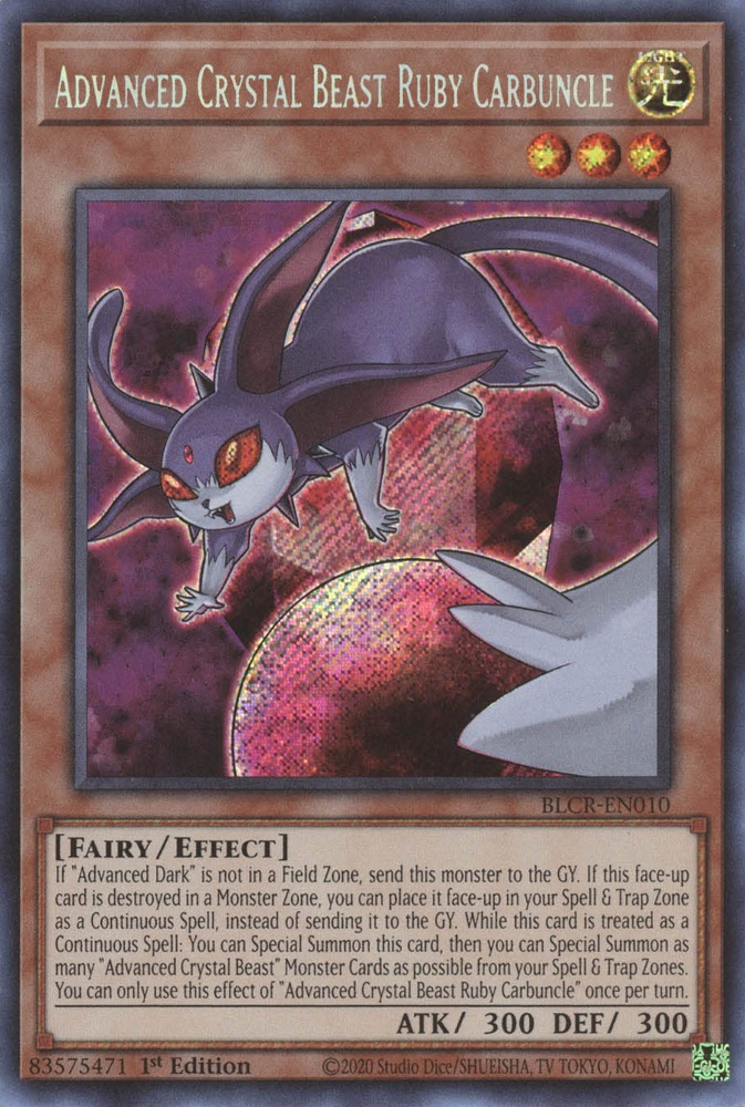 Advanced Crystal Beast Ruby Carbuncle [BLCR-EN010] Secret Rare | Odin's Place