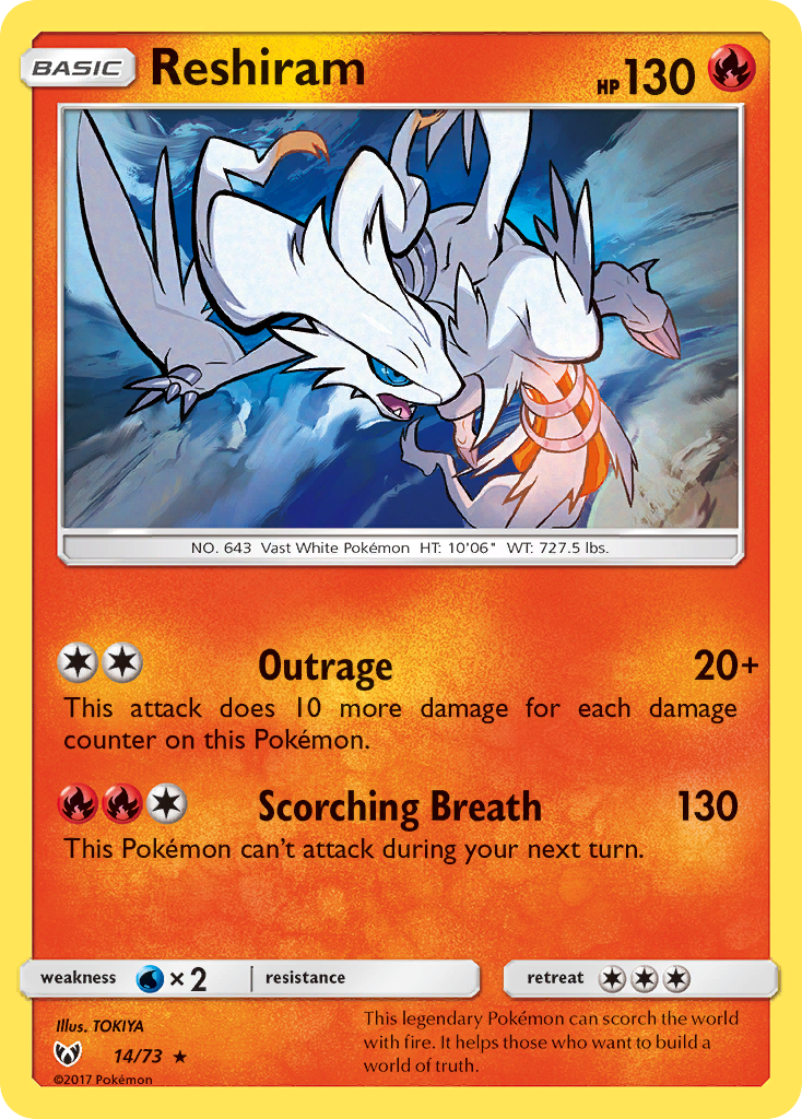 Reshiram (14/73) [Sun & Moon: Shining Legends] | Odin's Place