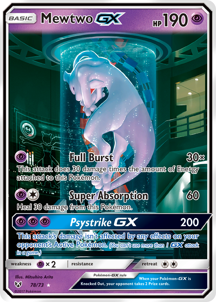 Mewtwo GX (78/73) [Sun & Moon: Shining Legends] | Odin's Place