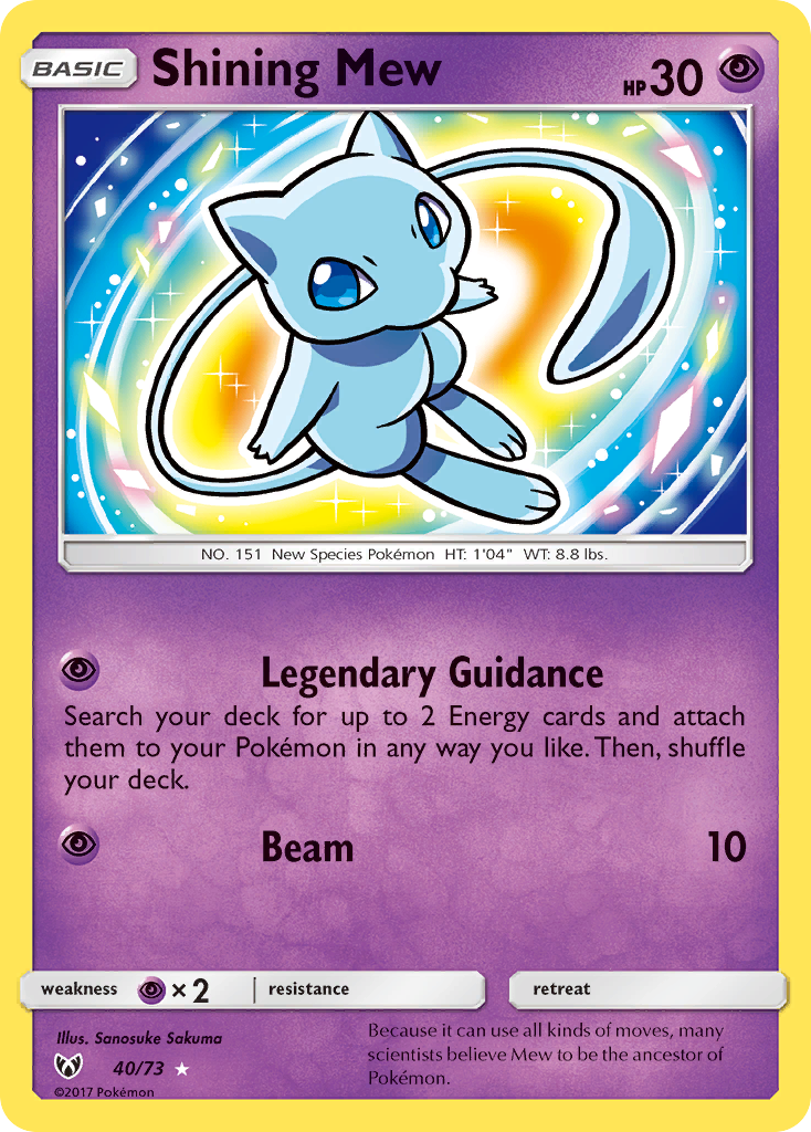 Shining Mew (40/73) [Sun & Moon: Shining Legends] | Odin's Place