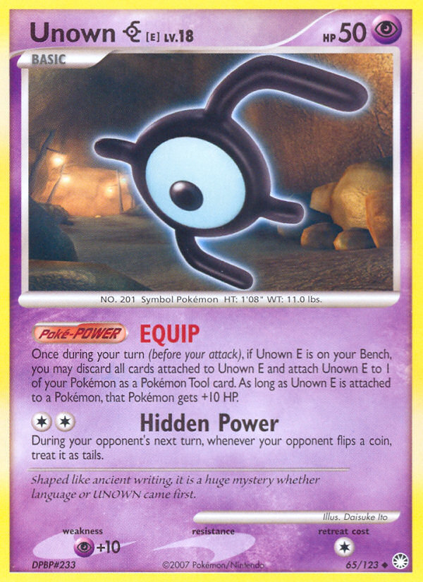 Unown E (65/123) [Diamond & Pearl: Mysterious Treasures] | Odin's Place