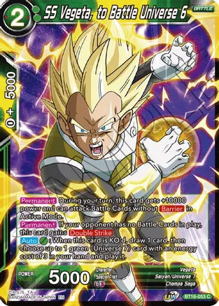 SS Vegeta, to Battle Universe 6 (BT16-053) [Realm of the Gods] | Odin's Place