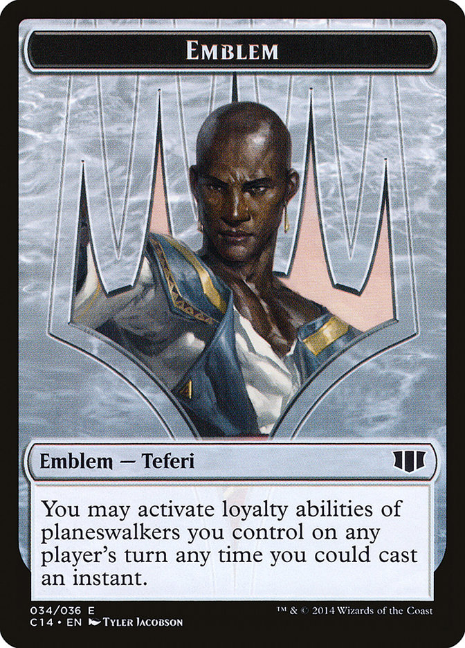 Teferi, Temporal Archmage Emblem // Zombie (011/036) Double-Sided Token [Commander 2014 Tokens] | Odin's Place
