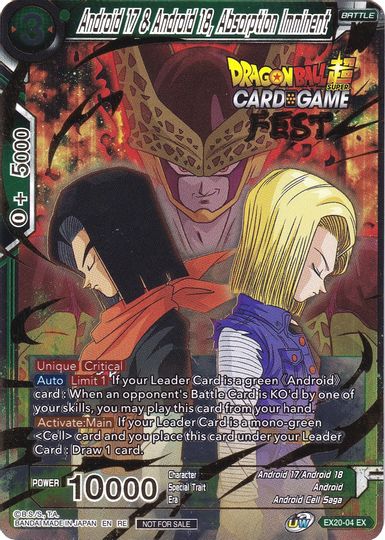 Android 17 & Android 18, Absorption Imminent (Card Game Fest 2022) (EX20-04) [Tournament Promotion Cards] | Odin's Place