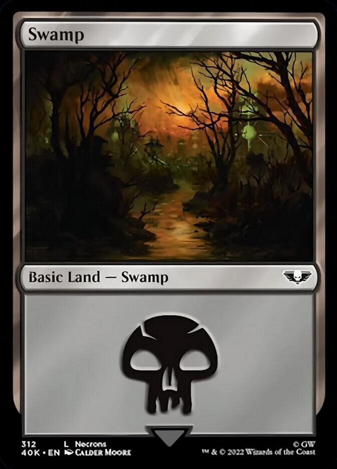 Swamp (312) (Surge Foil) [Warhammer 40,000] | Odin's Place