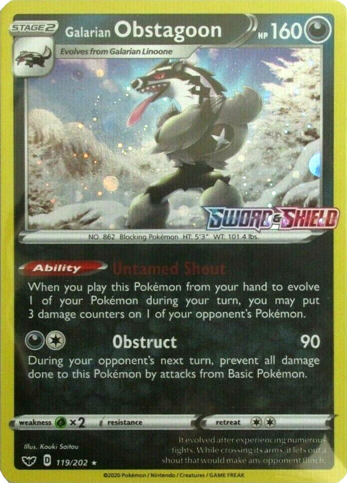 Galarian Obstagoon (119/202) (Cosmos Holo) [Sword & Shield: Base Set] | Odin's Place