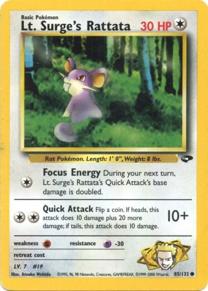 Lt. Surge's Rattata (85/132) [Gym Challenge Unlimited] | Odin's Place